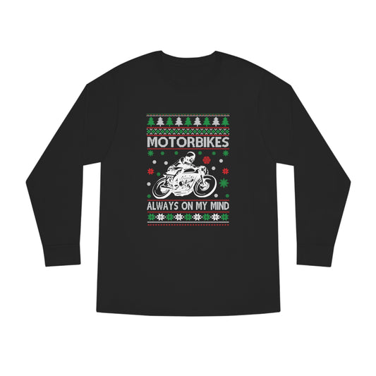 Motorbikes Always on My Mind Christmas Ugly Sweater Long Sleeve Tee