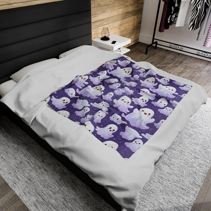 Purple Ghost Halloween Blanket