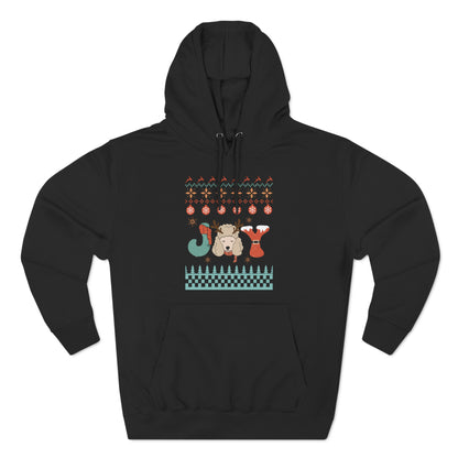 Joy Miniature Poodle Dog Christmas Ugly Sweater Pullover Hoodie