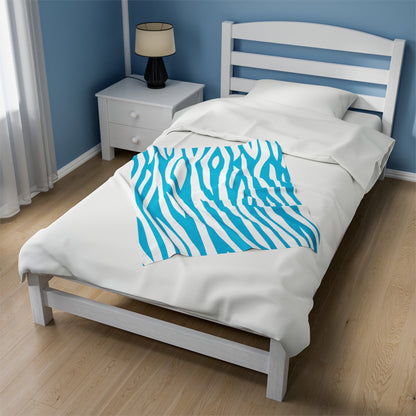 Blue Zebra Pattern Blanket