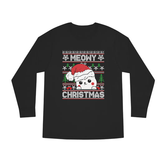 Meowy Christmas Truck Ugly Sweater Long Sleeve T-shirt