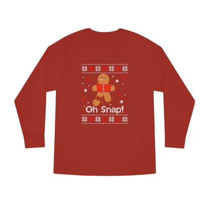 Oh Snap! Gingerbread Man Christmas Ugly Sweater Long Sleeve Tee