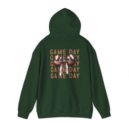 Football Game Day Hoodie Mom Dad Parent Football Lover Coquette BowsPullover