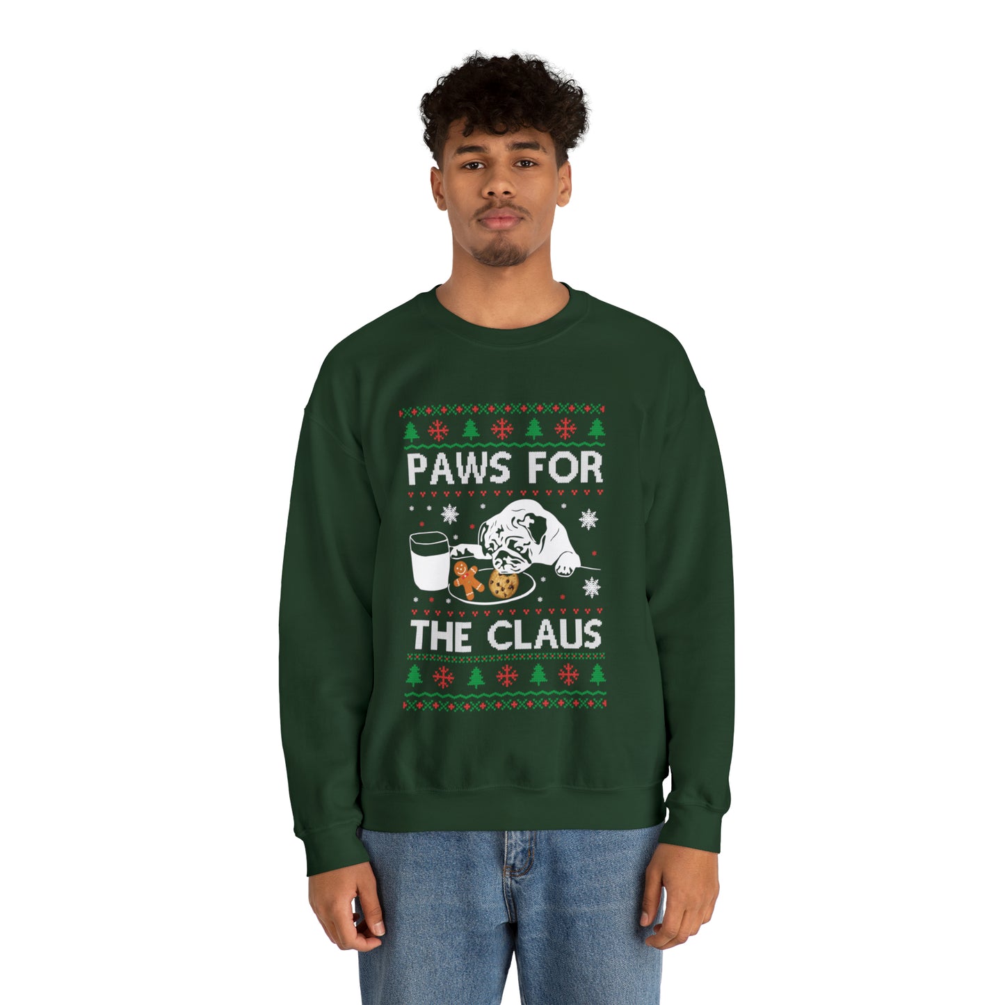 Paws for the Claus Dog Christmas Ugly Sweater Sweatshirt