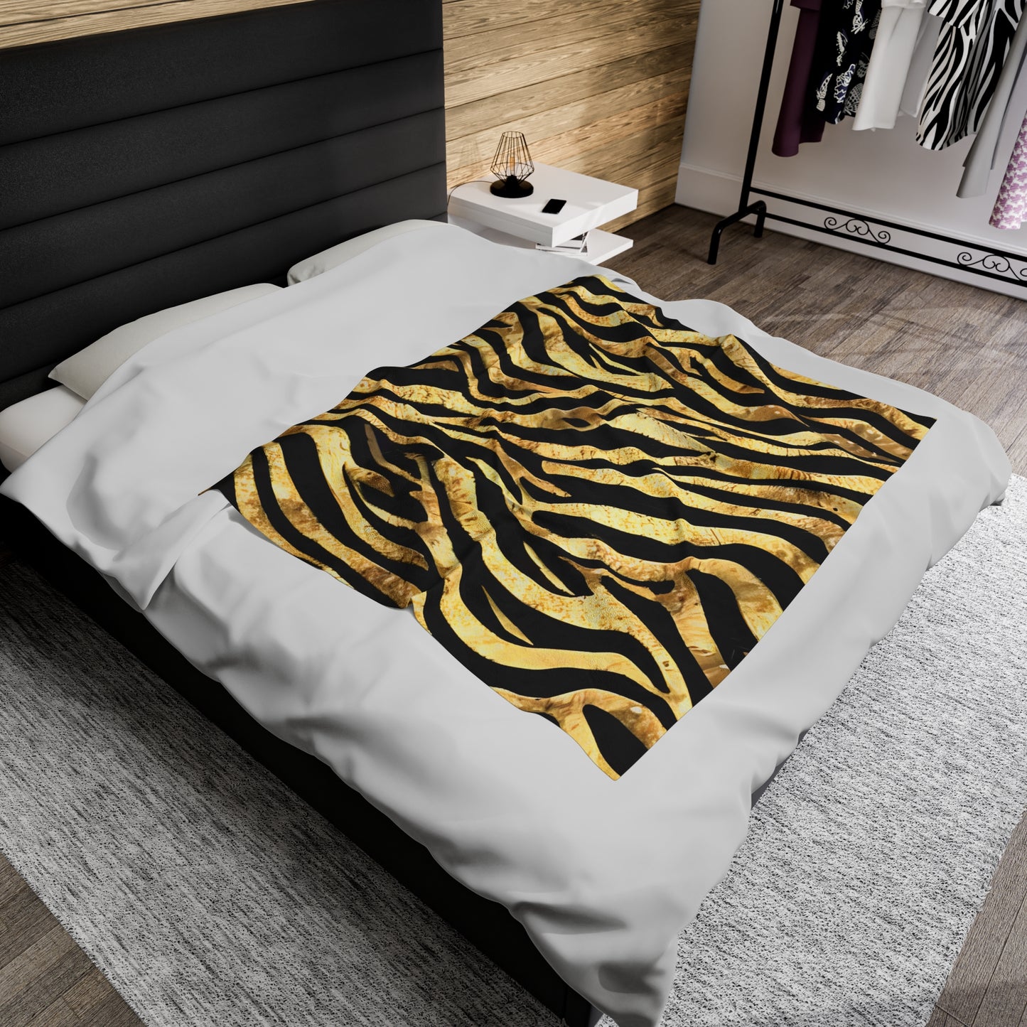 Gold Zebra Print Blanket