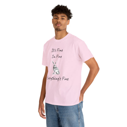 Its Fine Everythings Fine Rabbit Shirt Unisex Heavy Cotton Tee