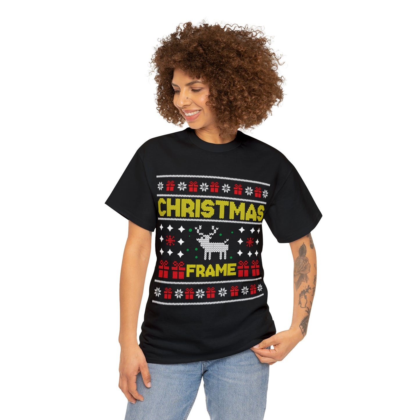 Christmas Frame Ugly Sweater Short Sleeve Tee