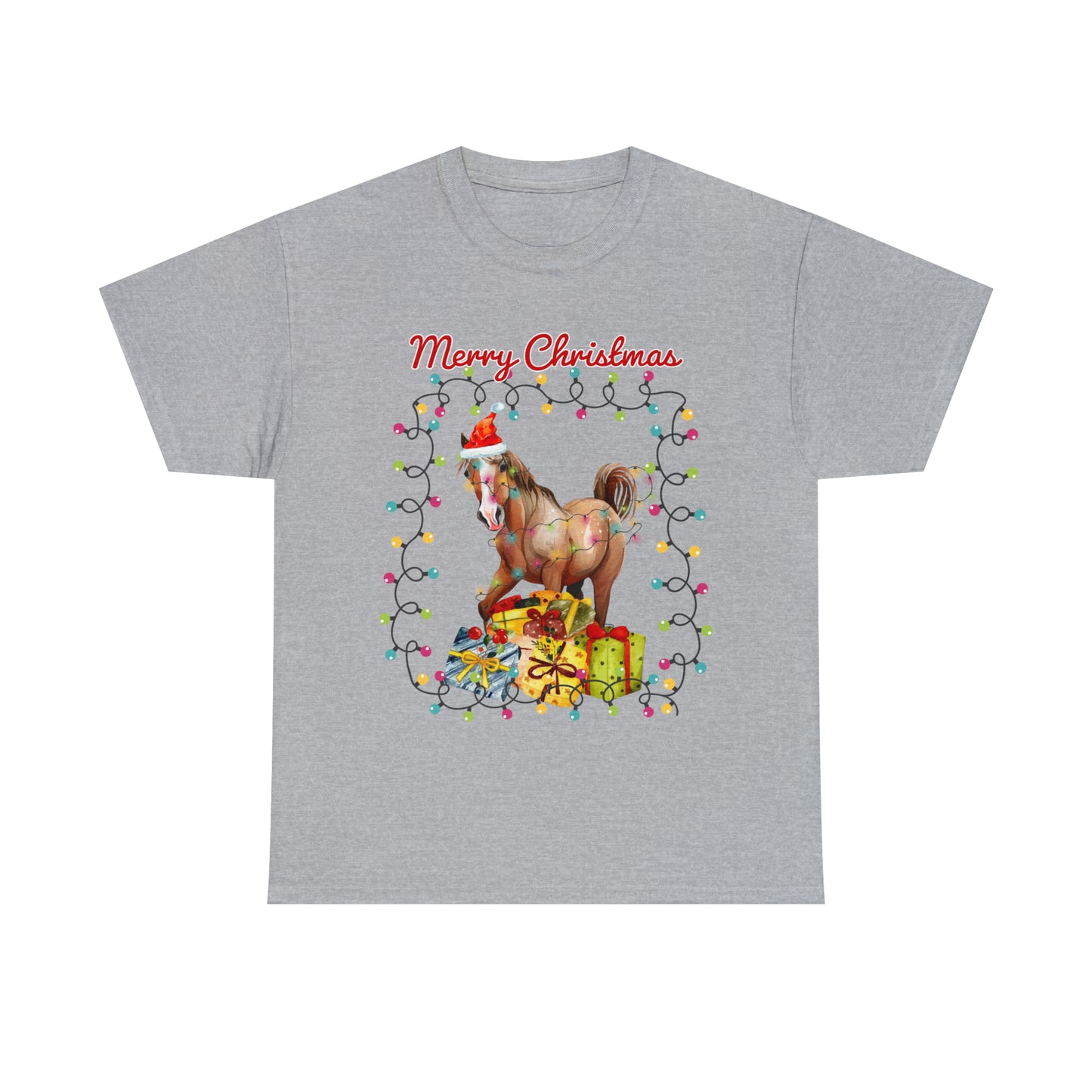 Merry Christmas Horse Christmas Short Sleeve Tee