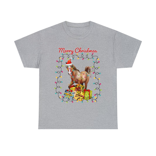 Merry Christmas Horse Christmas Short Sleeve Tee