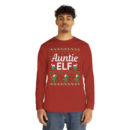 Auntie Elf Christmas Ugly Sweater Long Sleeve T-shirt