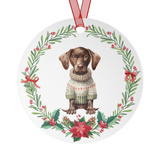 Weimaraner Dog in Sweater Ornament