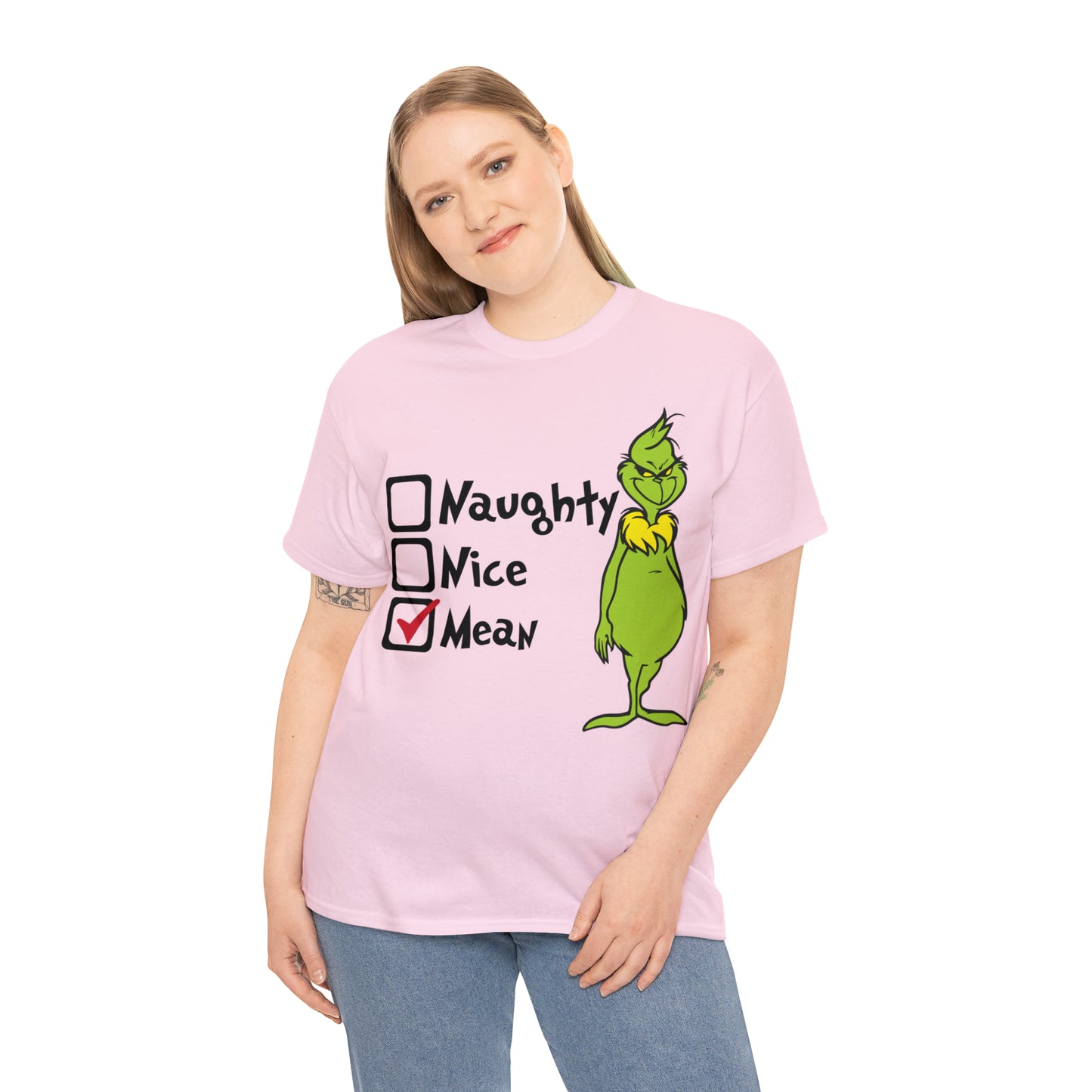 Naughty Nice Mean Grinch Christmas Short Sleeve Tee