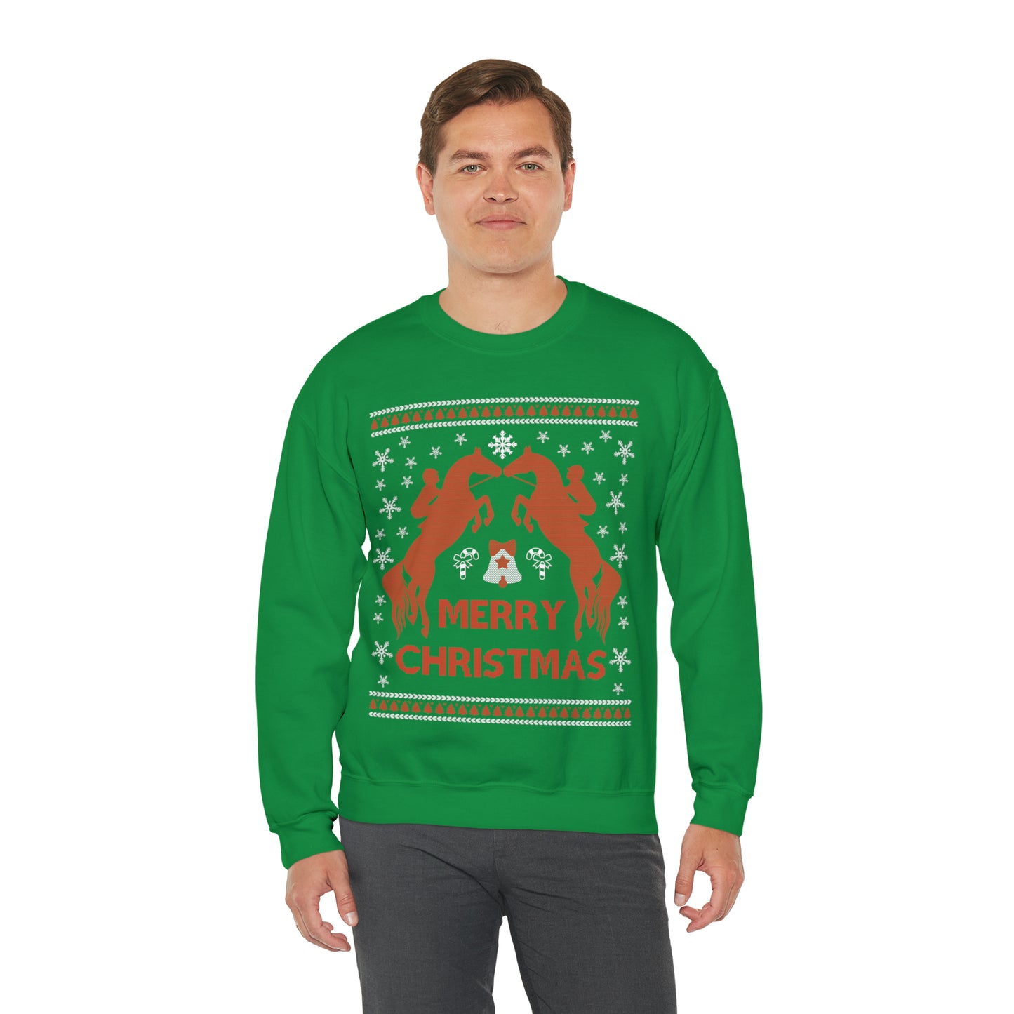 Merry Christmas Horseback Riding Christmas Ugly Sweater Sweatshirt