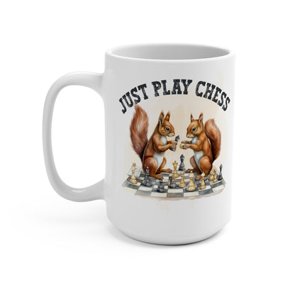 Just Play Chess Squirrels Mug 15oz