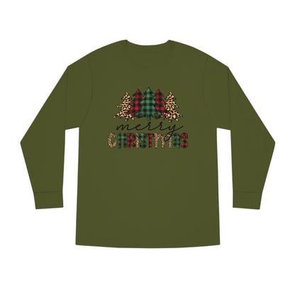 Merry Christmas Plaid Trees Long Sleeve T-shirt