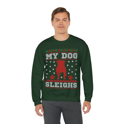 My Dog Sleighs Christmas Ugly Sweater Sweatshirt