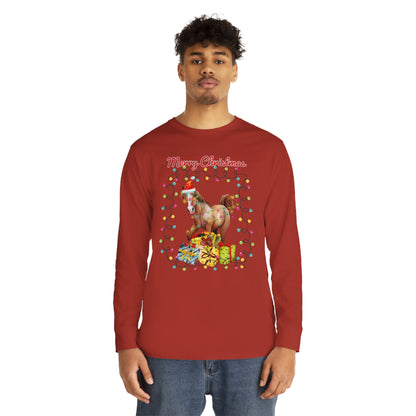 Merry Christmas Horse Christmas Long Sleeve Tee