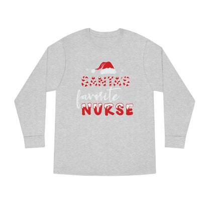 Santa's Favorite Nurse Christmas Long Sleeve Tee