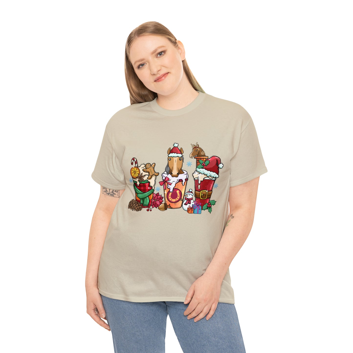 Horse Christmas Latte Short Sleeve Tee