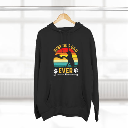 Retro Best Dog Dad Ever Pullover Hoodie