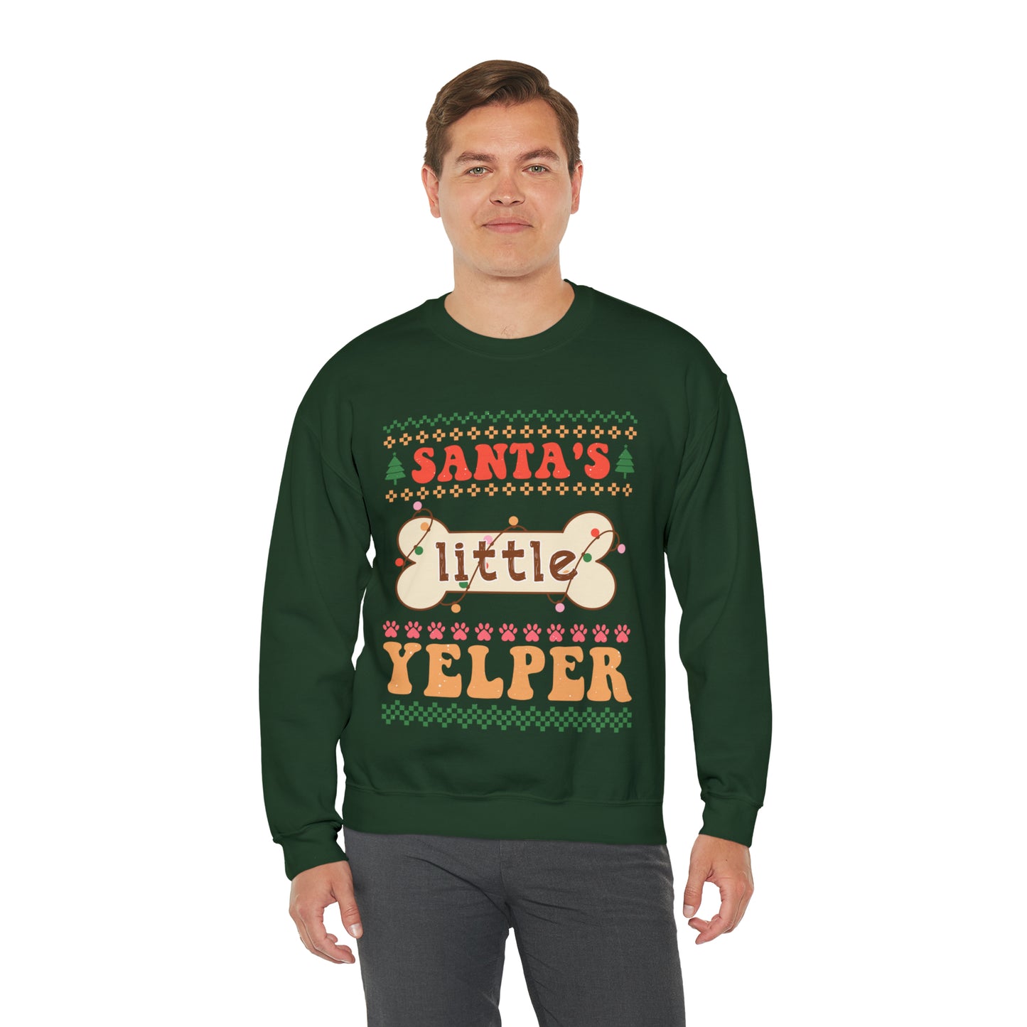 Santa's Little Yelper Christmas Ugly Sweater Sweatshirt