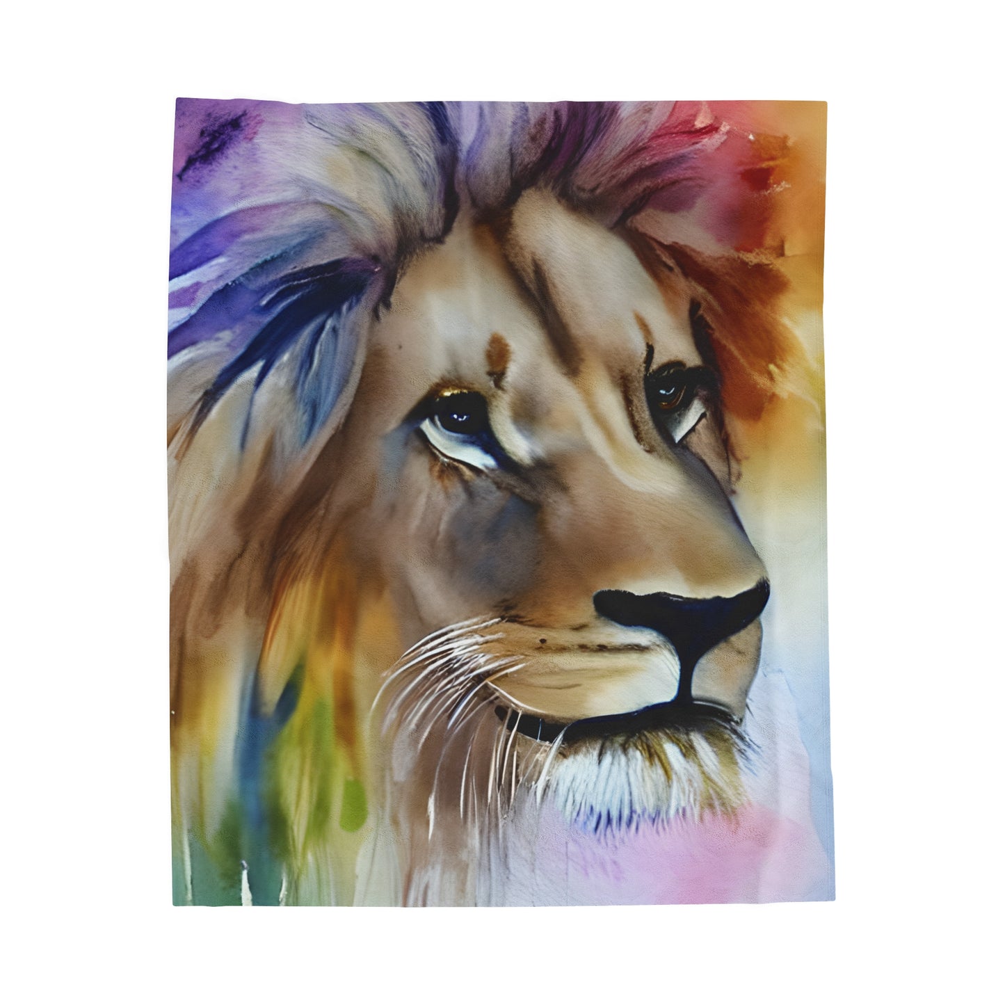 Lion Rainbow Head Blanket