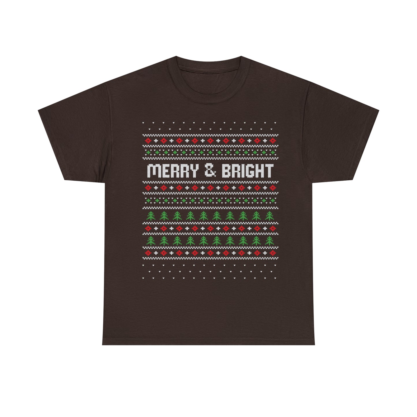 Merry and Bright Christmas Ugly Sweater Short Sleeve Tee