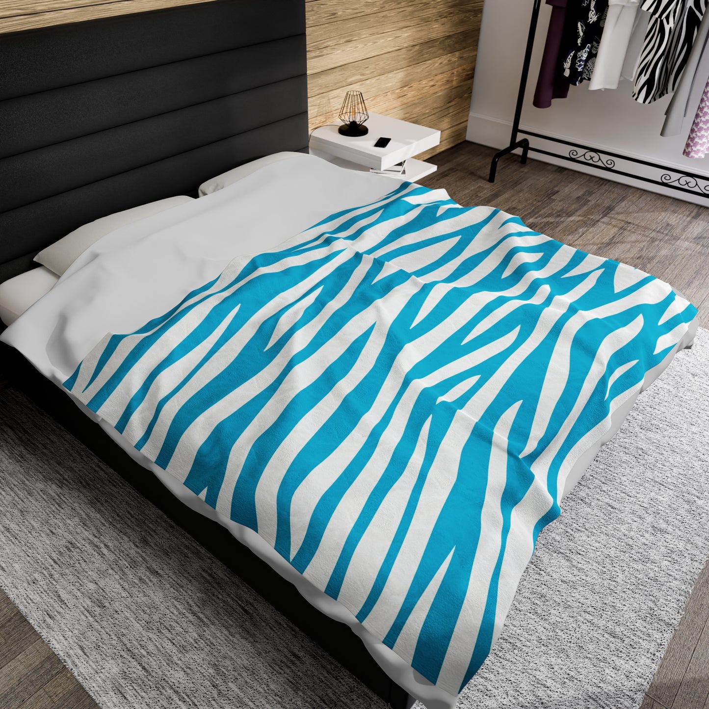 Blue Zebra Pattern Blanket