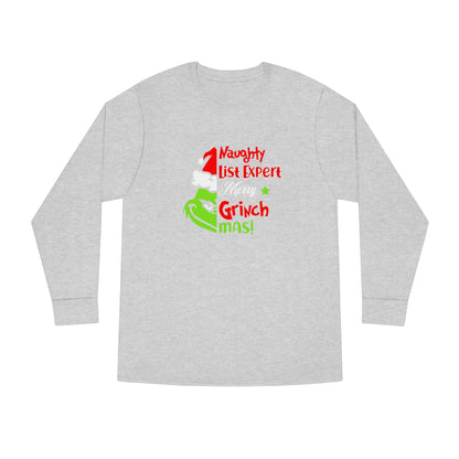 Naughty List Expert Grinch Christmas Long Sleeve T-shirt