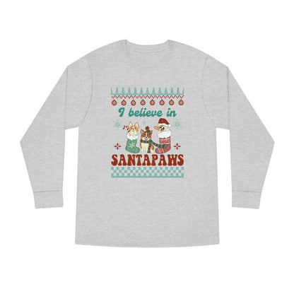 I Believe in Santa Paws Dog Ugly Christmas Sweater Long Sleeve T-shirt