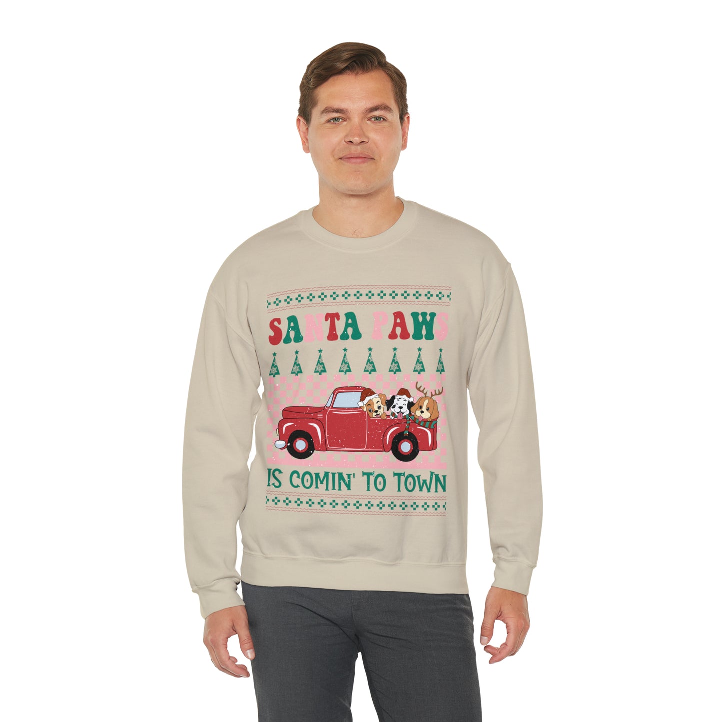 Santa Paws is Comin' to Town Christmas Ugly Sweater Sweatshirt