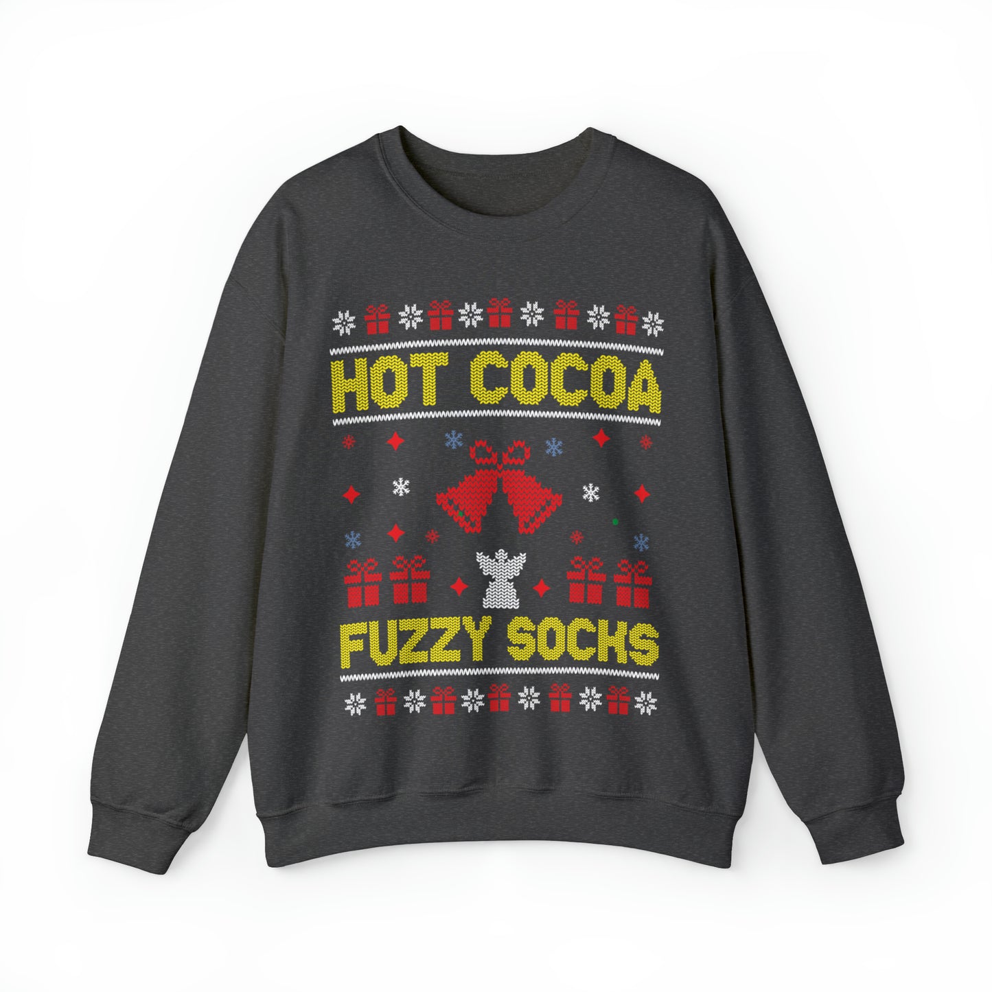 Hot Cocoa Fuzzy Socks Christmas Ugly Sweater Sweatshirt