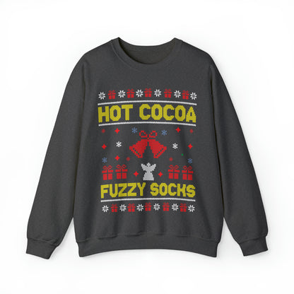 Hot Cocoa Fuzzy Socks Christmas Ugly Sweater Sweatshirt