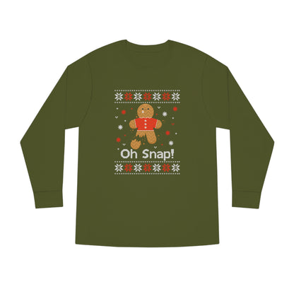Oh Snap! Gingerbread Man Christmas Ugly Sweater Long Sleeve Tee