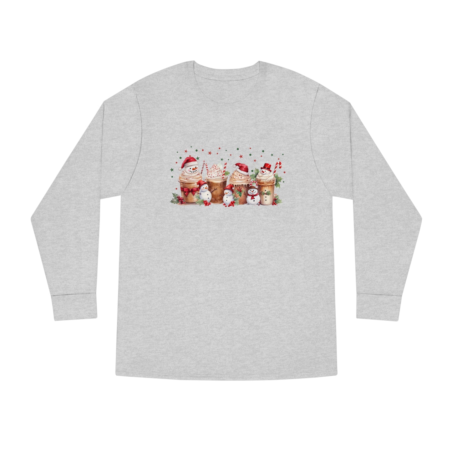 Snowmen Coffee Latte Christmas Long Sleeve T-shirt