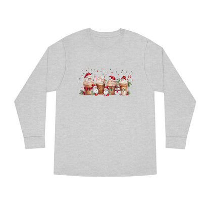 Snowmen Coffee Latte Christmas Long Sleeve T-shirt