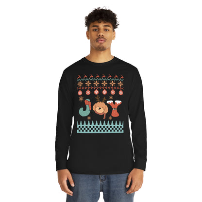 Joy Poodle Doodle Dog Christmas Ugly Sweater Long Sleeve Tee