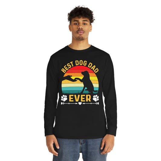 Retro Best Dog Dad Ever Long Sleeve T-shirt