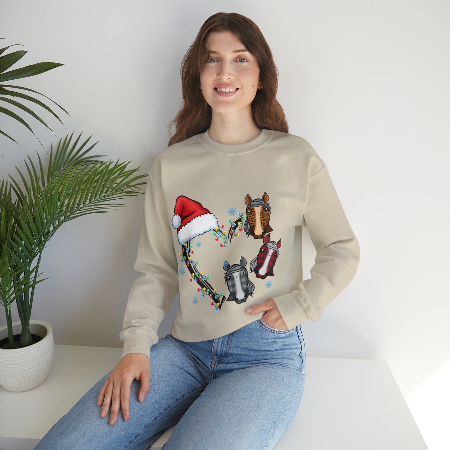 Horse Heart Wreath Christmas Sweatshirt