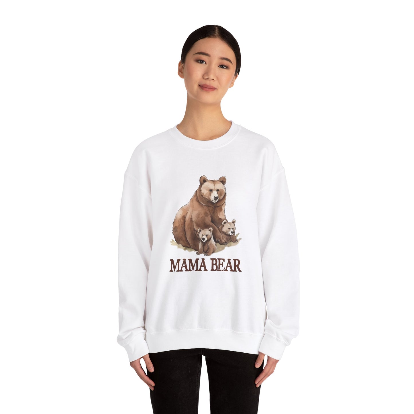 Mama Bear Grizzy Bear with Cubs Pocket Sweatshirt