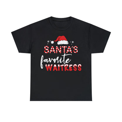 Santa's Favorite Waitress Christmas Short Sleeve Tee