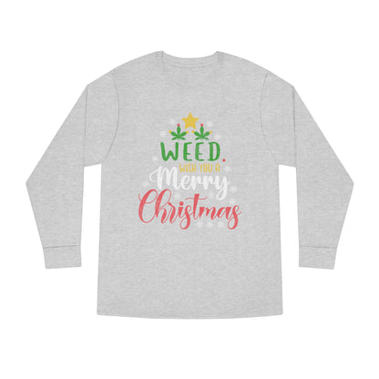 Weed Wish You A Merry Christmas Ugly Sweater Long Sleeve T-shirt