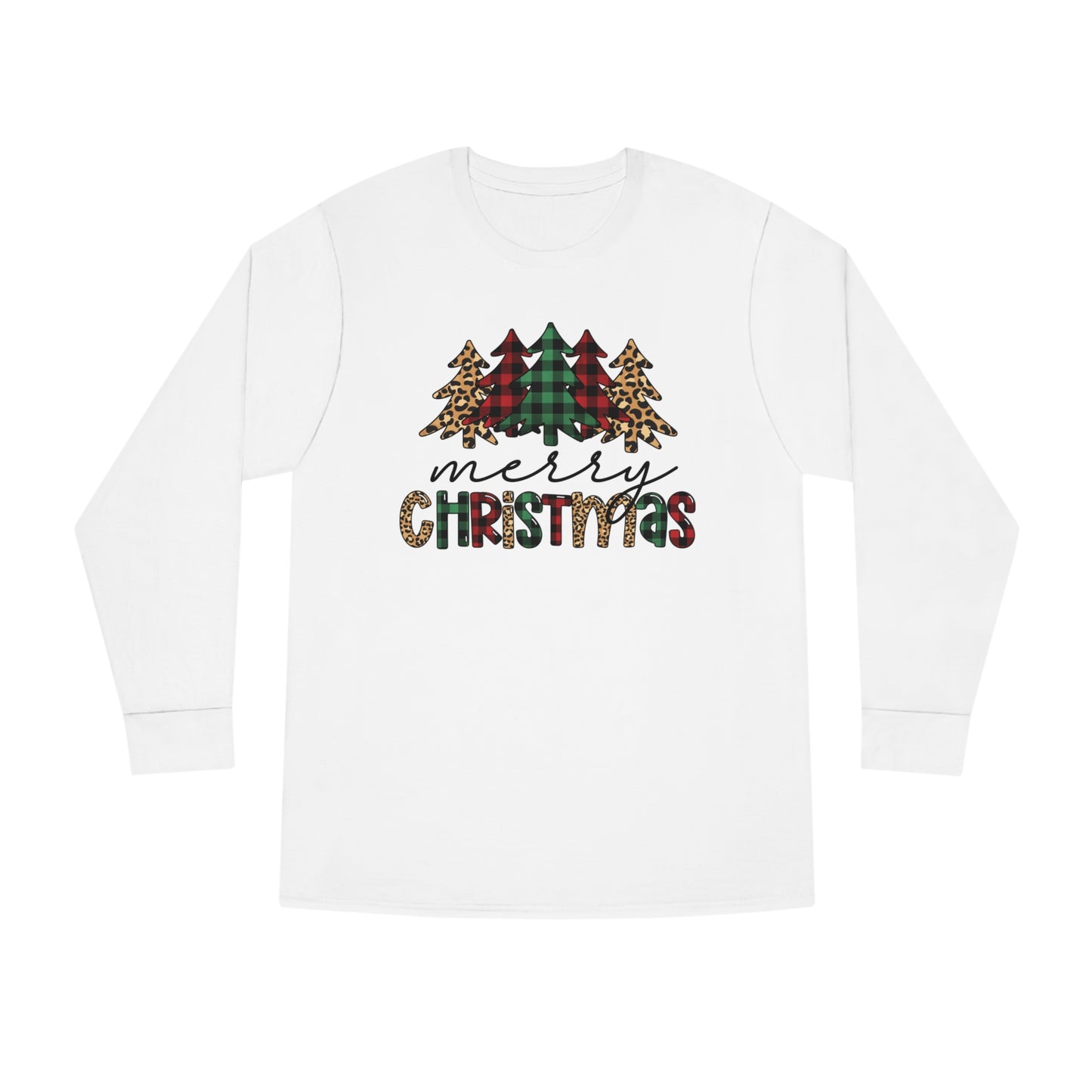 Merry Christmas Plaid Trees Long Sleeve T-shirt