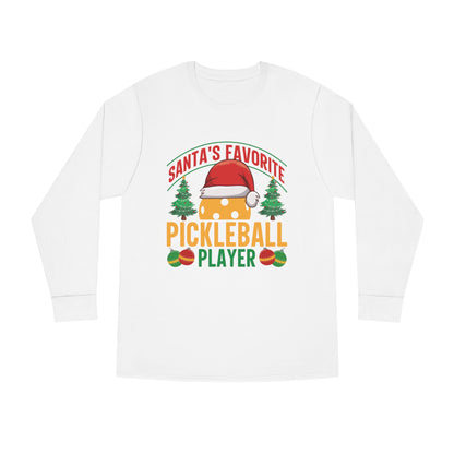 Santa's Favorite Pickleball Player Christmas Long Sleeve T-Shirt