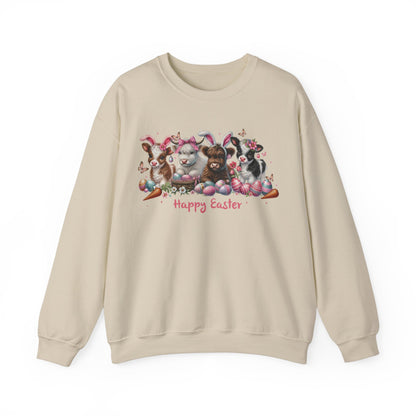 Easter Highland Cows with Bunny Ears Sweatshirt