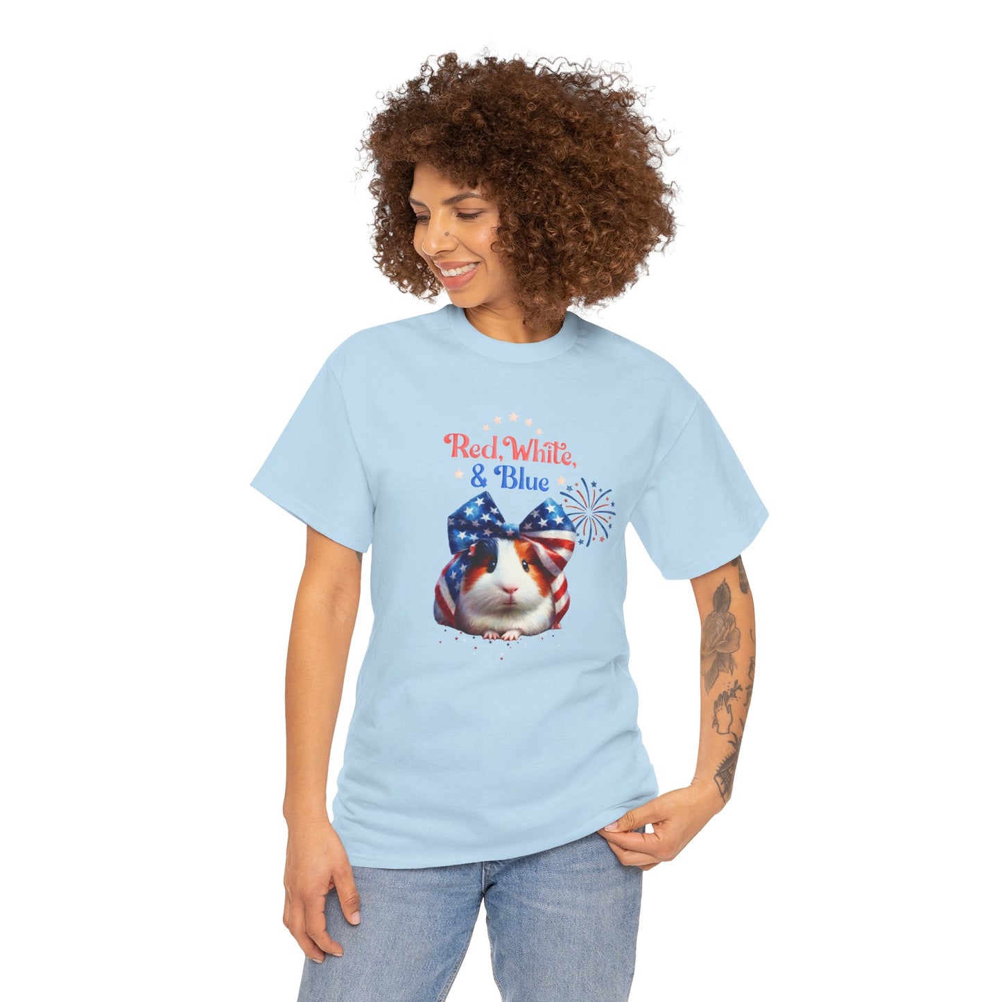 Red White And Blue Guinea Pig Short Sleeve Tshirt