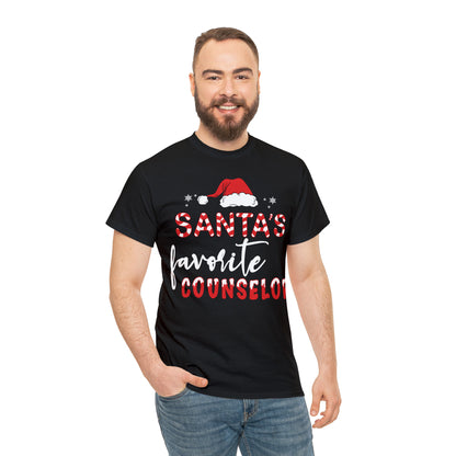 Santa's Favorite Counselor Christmas Short Sleeve Tee