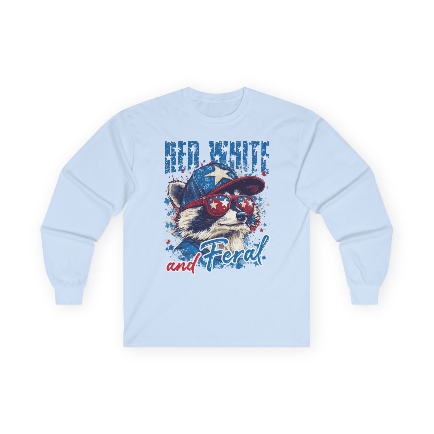 Red White And Feral Long Sleeve T-Shirt