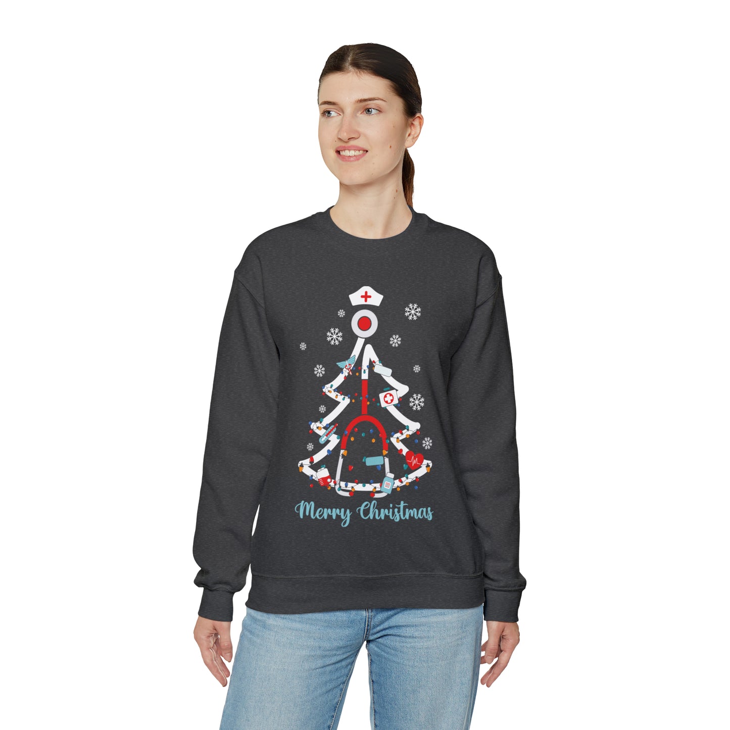 Merry Christmas Stethoscope Christmas Tree Medical Nurse Sweatshirt