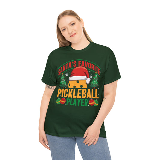 Santa's Favorite Pickleball Player Christmas Short Sleeve Tee